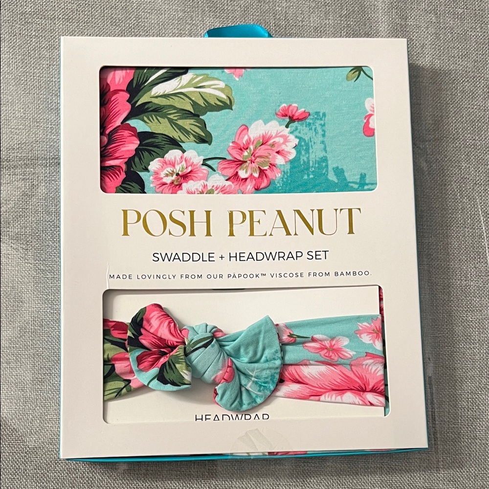Posh Peanut Tropical Floral Headwrap - Pink and Green